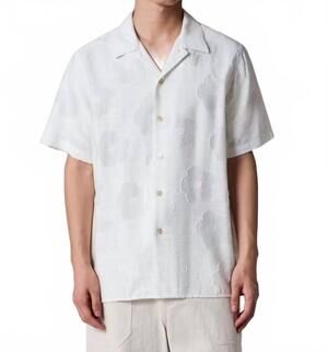 NEW PAUL SMITH zine floral fil coupe shirt in off white